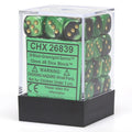Chessex Gemini 12mm d6 Black-Green/gold Dice Block (36 dice)