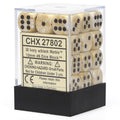 Chessex Marble 12mm d6 Ivory/black Dice Block (36 dice)