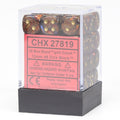 Chessex Scarab 12mm d6 Blue Blood/gold Dice Block (36 dice)