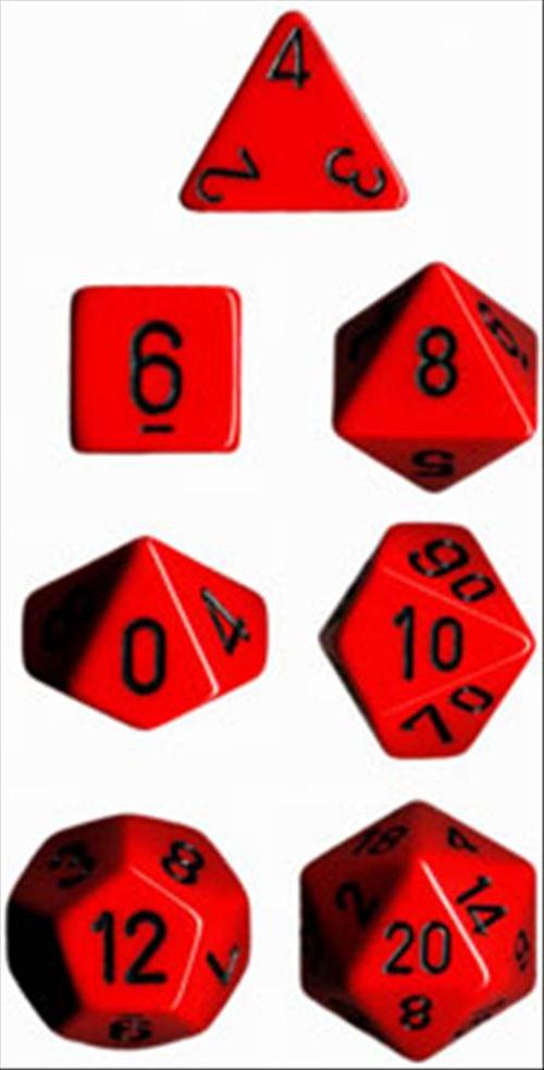 Chessex Opaque Polyhedral Red/black 7-Die Set
