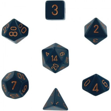 Chessex Opaque Polyhedral Dusty Blue/copper 7-Die Set