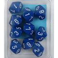 Chessex Opaque Blue/white Set of Ten d10s