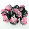 Chessex Gemini Black-Pink/white Set of Ten d10s