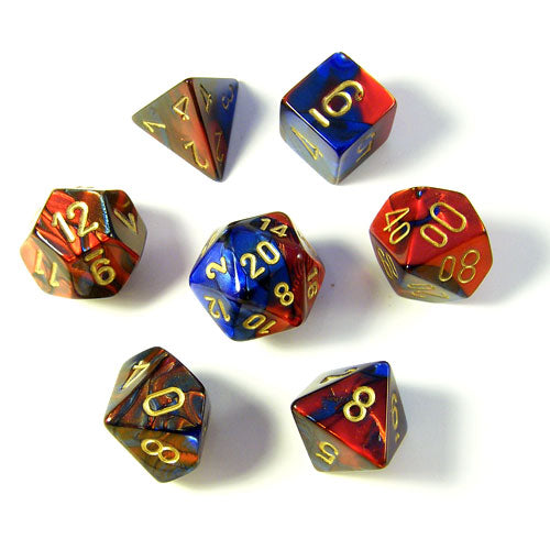 Chessex Gemini Polyhedral Blue-Red/gold 7-Die Set