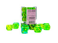 Chessex Gemini 16mm d6 Translucent Green-Teal/yellow Dice Block