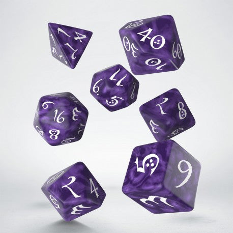 Q Workshop Classic RPG Lavender & white Dice Set