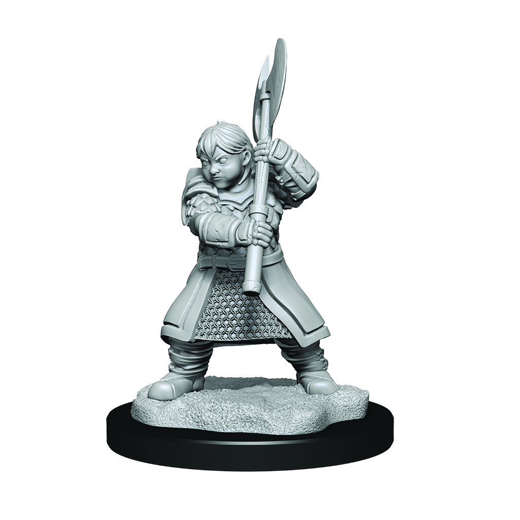 WizKids Critical Role Unpainted Miniatures Dwarf Dwendalian Empire Fighter Female - WZK90383