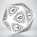 Q Workshop D20 Level Counter Red & white Die