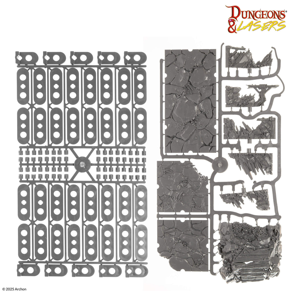 Archon Studio DNL0114 Dungeons & Lasers Half-Height Walls Deep Mines