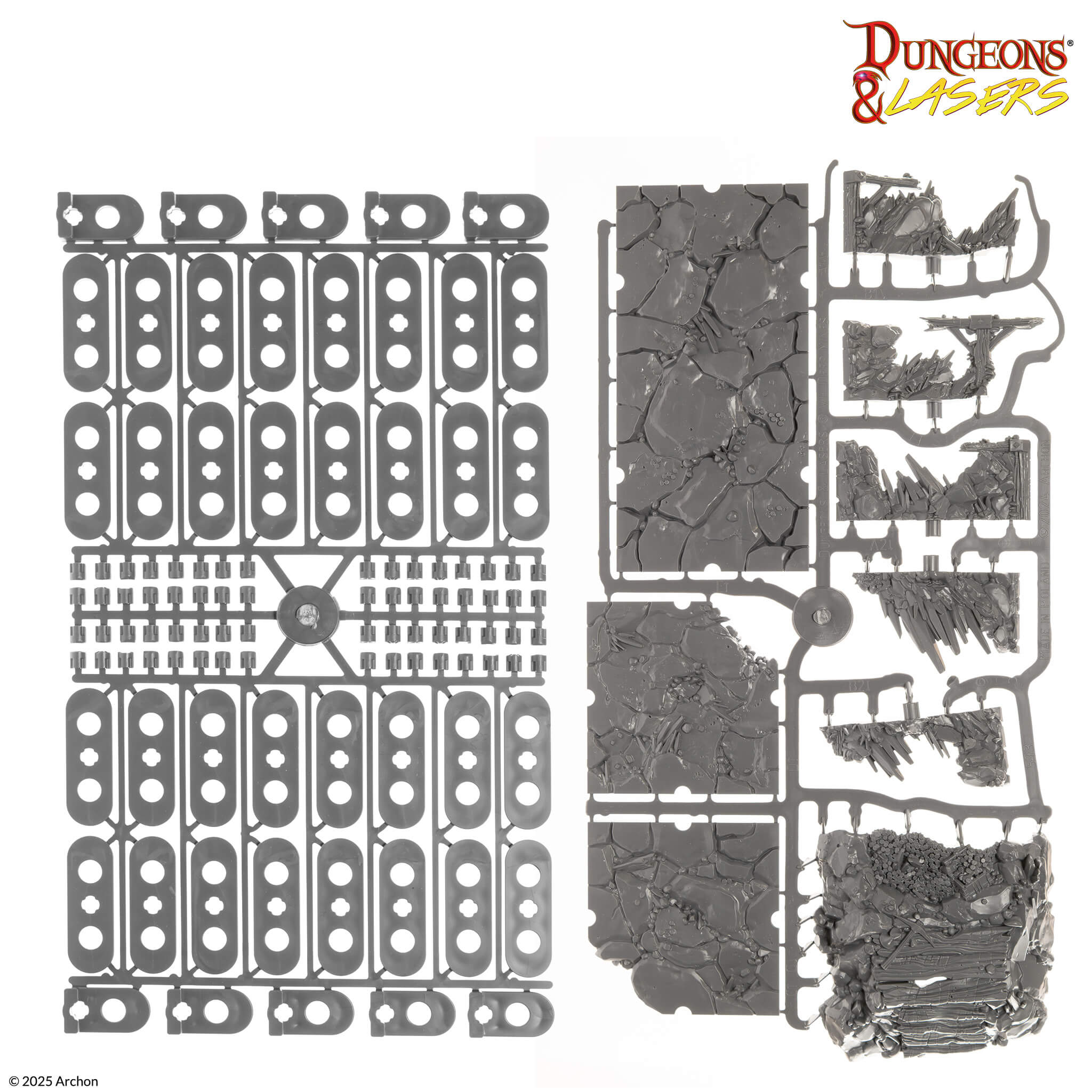 Archon Studio DNL0114 Dungeons & Lasers Half-Height Walls Deep Mines