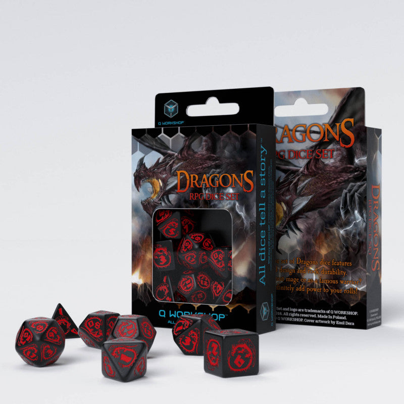 Q Workshop Dragons Dice Set: Onyx