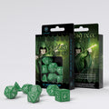 Q Workshop Elvish Green & white Dice Set