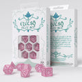 Q Workshop Elvish Shimmering pink & White Dice Set