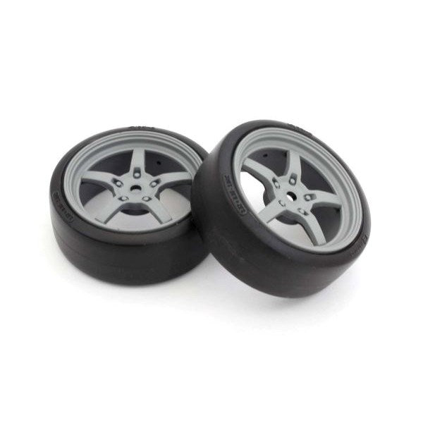 Kyosho FATH705GYD Pre-mounted Drift Tires (5-Spoke Racing Wheels) - 1 Pair - Hobby City NZ