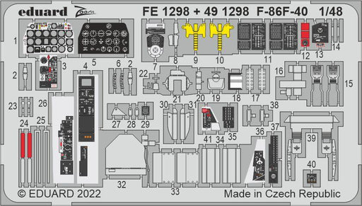 Eduard 491298 1/48 F-86F-40 Sabre Photo etched parts - Hobby City NZ (8966299549933)