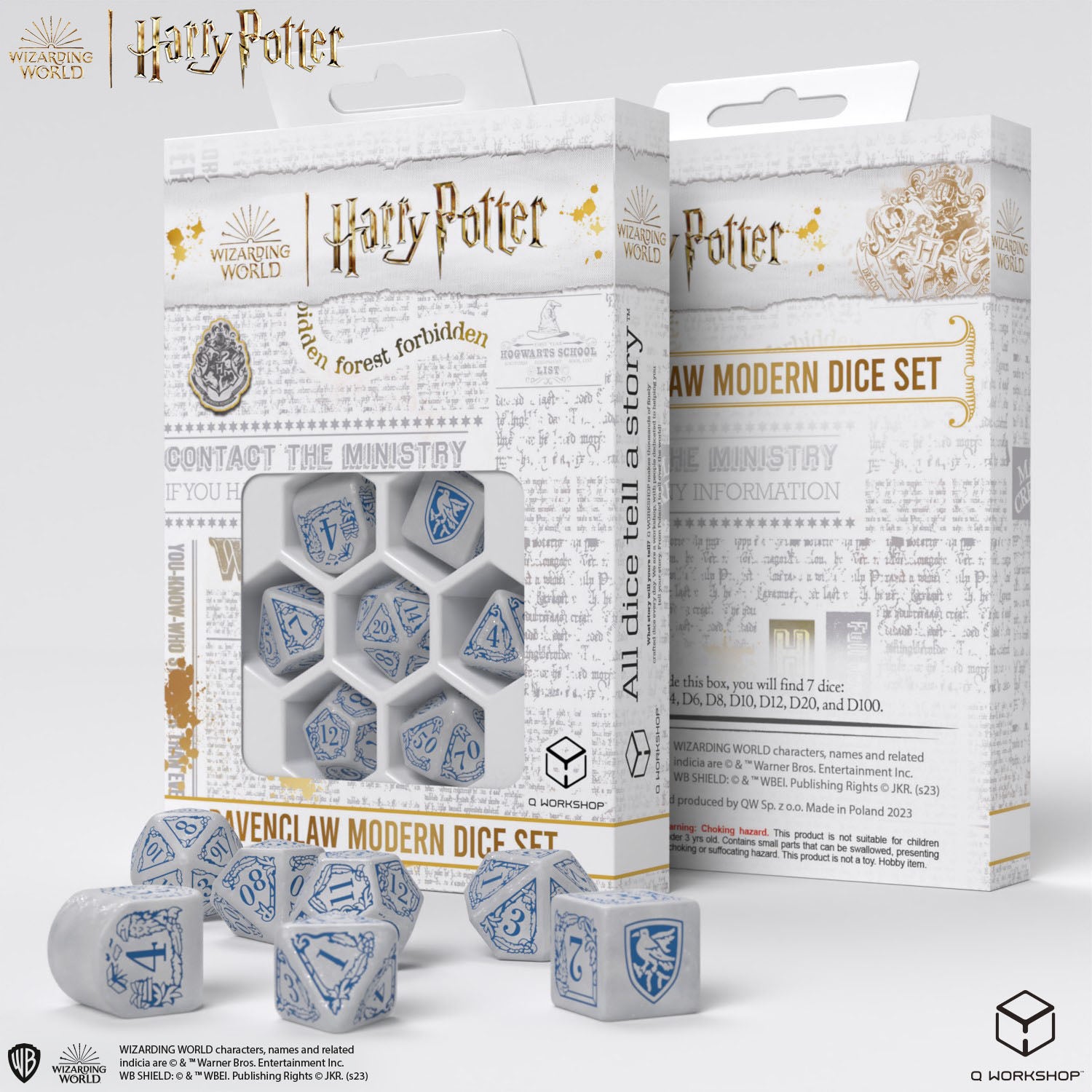 Q Workshop Harry Potter. Ravenclaw Modern Dice Set White