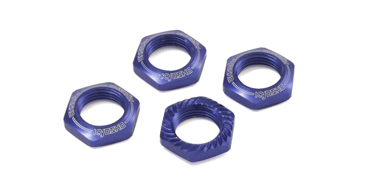 Kyosho IFW472BL Blue Wheel Nuts Serated (4) (8324726292717)
