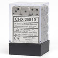 Chessex Opaque 12mm d6 Dark Grey/black Dice Block (36 dice)