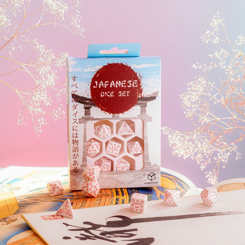 Q Workshop Japanese Dice Set: Cherry Blossoms Petals