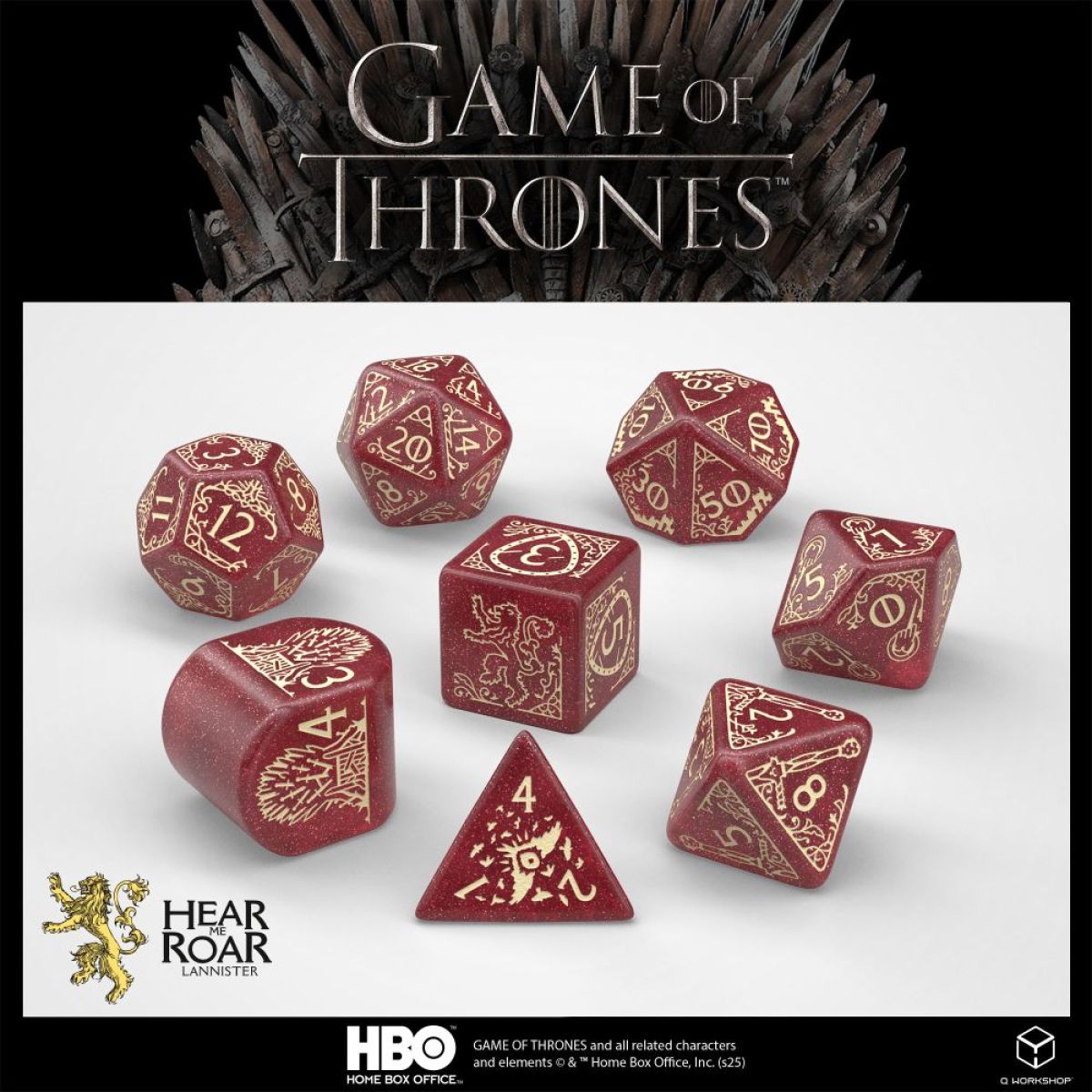 Q Workshop GOT/00190166/2025/2/A Game of Thrones Dice Set: Lannister (9250514895085)