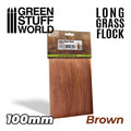 Green Stuff World Long Grass Flock 100mm Color BROWN