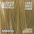 Green Stuff World Long Grass Flock 100mm Color LIGHT BROWN