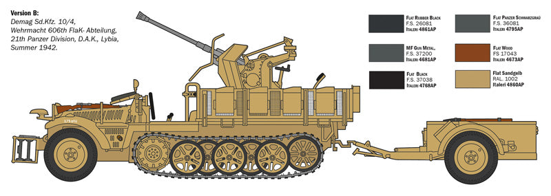 Italeri SDKFZ 10/4- FLAK30 W/CREW (3)