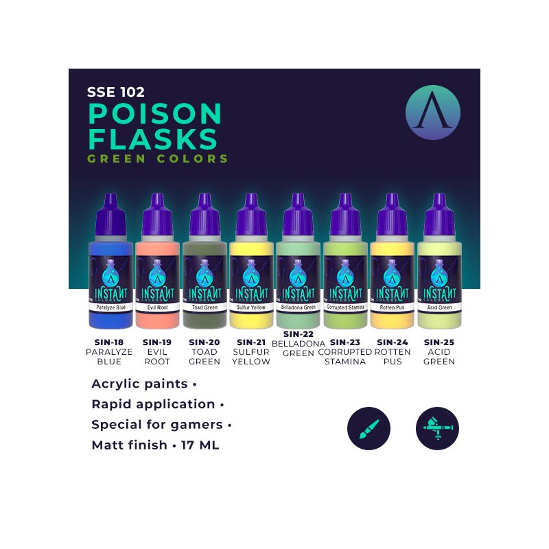 Scale 75 Instant Colors Poison Flasks Paint Set (3)