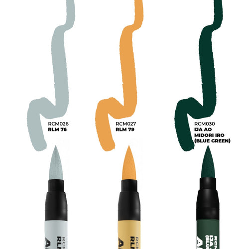 AK Interactive RCM111 RC Markers Wwii Axis Aircraft Squiggle Camouflage Colors Set 3 RC Markers