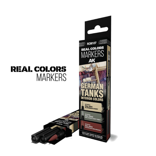 AK Interactive RCM107 RC Markers German Tanks Interior Colors Set 3 Real Colors Markers
