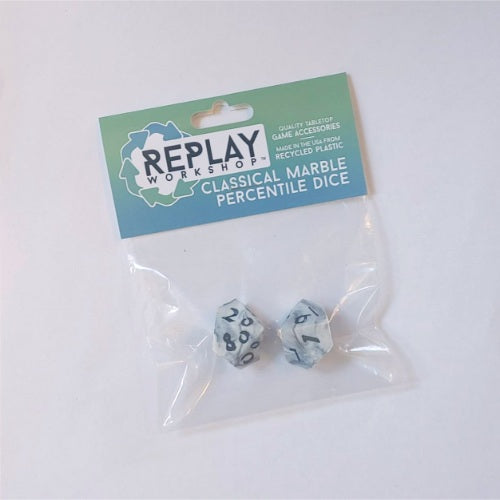 Atlas Games AG7009 Replay Classical Marble Recycled Percentile Dice