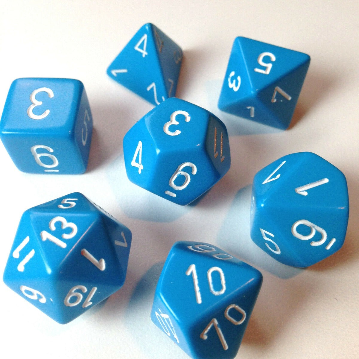 Chessex Opaque Polyhedral Light Blue/white 7-Die Set