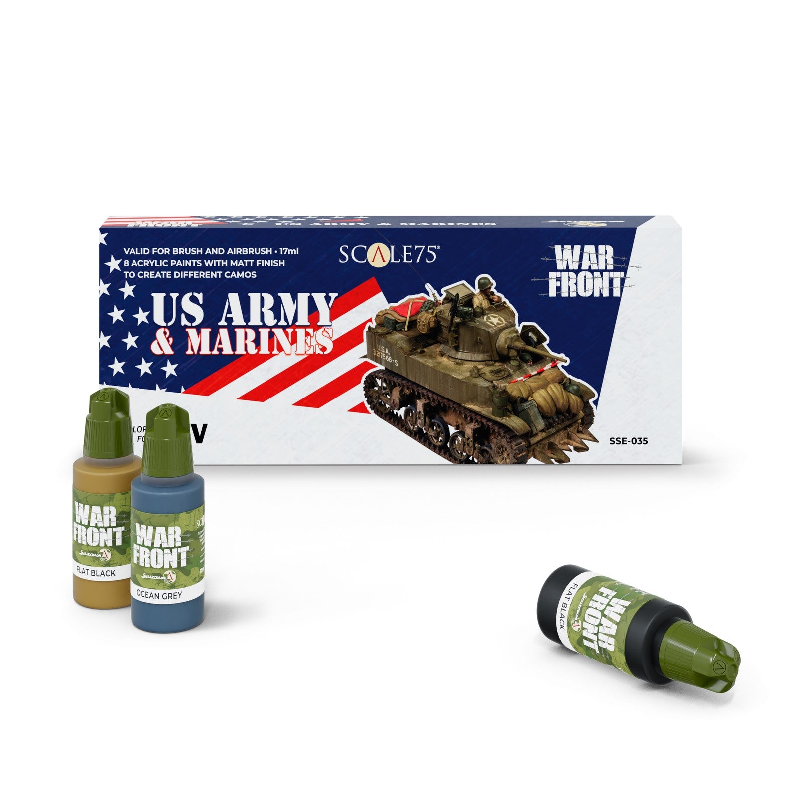 Scale 75 Warfront Us Army & Marines Paint Set (3)