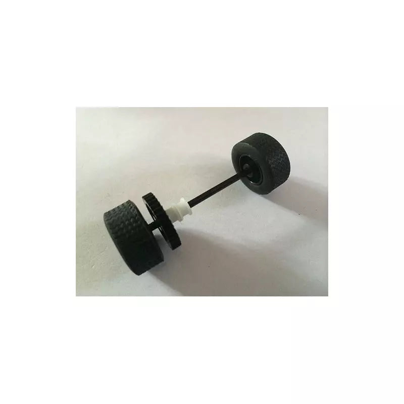 Scalextric rear axle with wheels & tyres