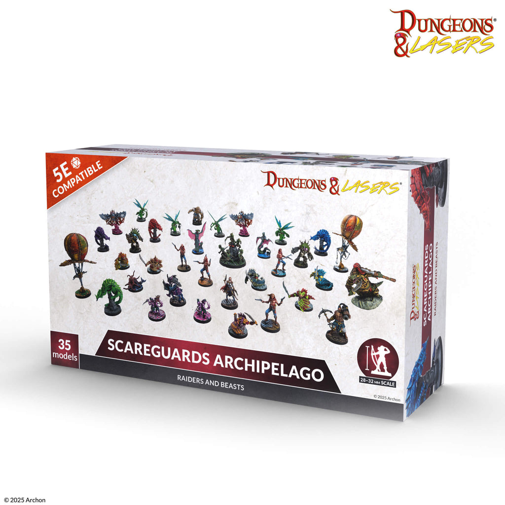 Archon Studio DNL0109 Dungeons & Lasers Miniatures Raiders And Beasts Of Scareguards Archipelago