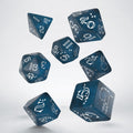 Q Workshop Shimmering Llama Dice Set (Glittering dark blue & white)