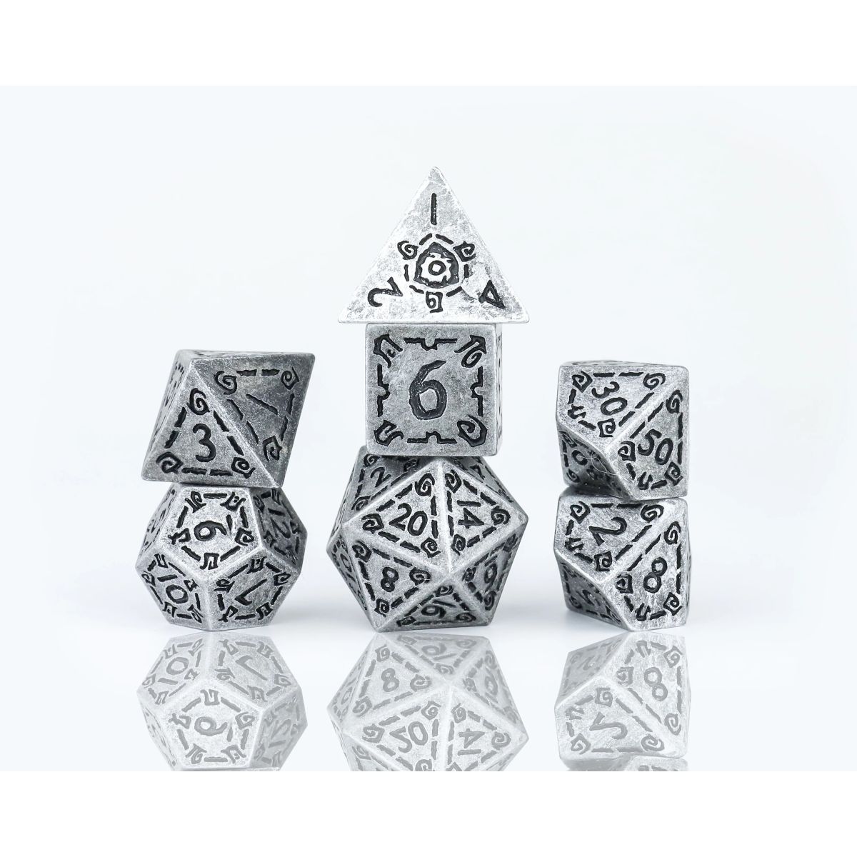 Sirius Dice Set Illusory Metal: Silver - SDZ0017-02