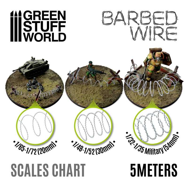 Green Stuff World Barbed Wire 1/52-1/48 (28mm-30mm) 5 meters