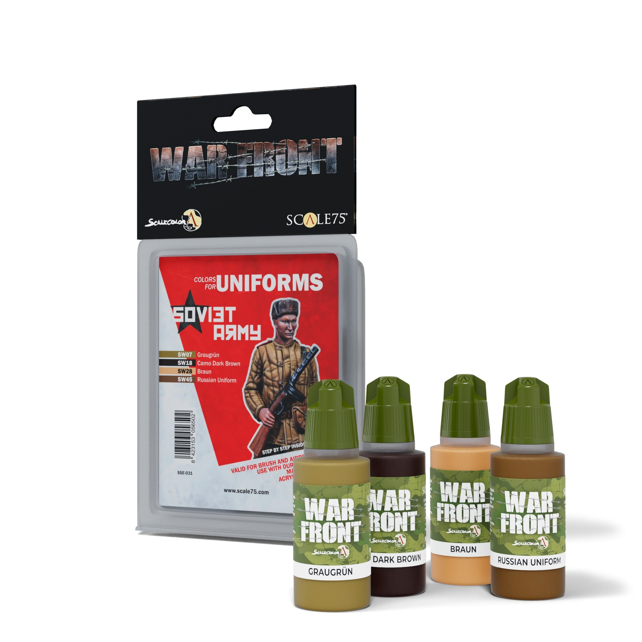 Scale 75 Figures Warfront Pack Frontovik + Soviet Army Paint Set (2)