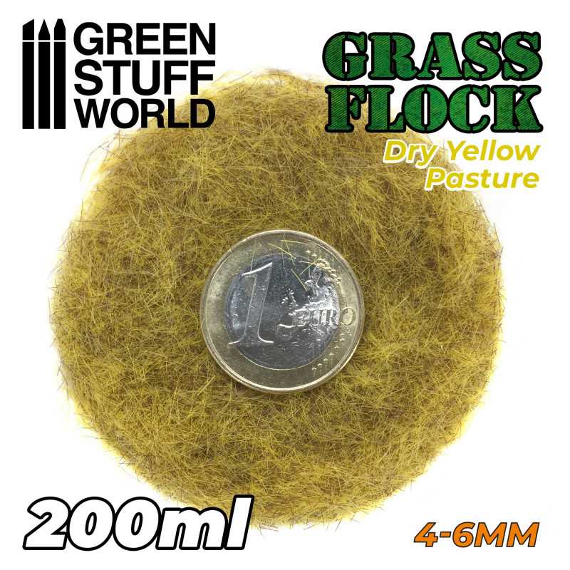 Green Stuff World Electrostatic Grass Flock DRY YELLOW PASTURE 4-6mm