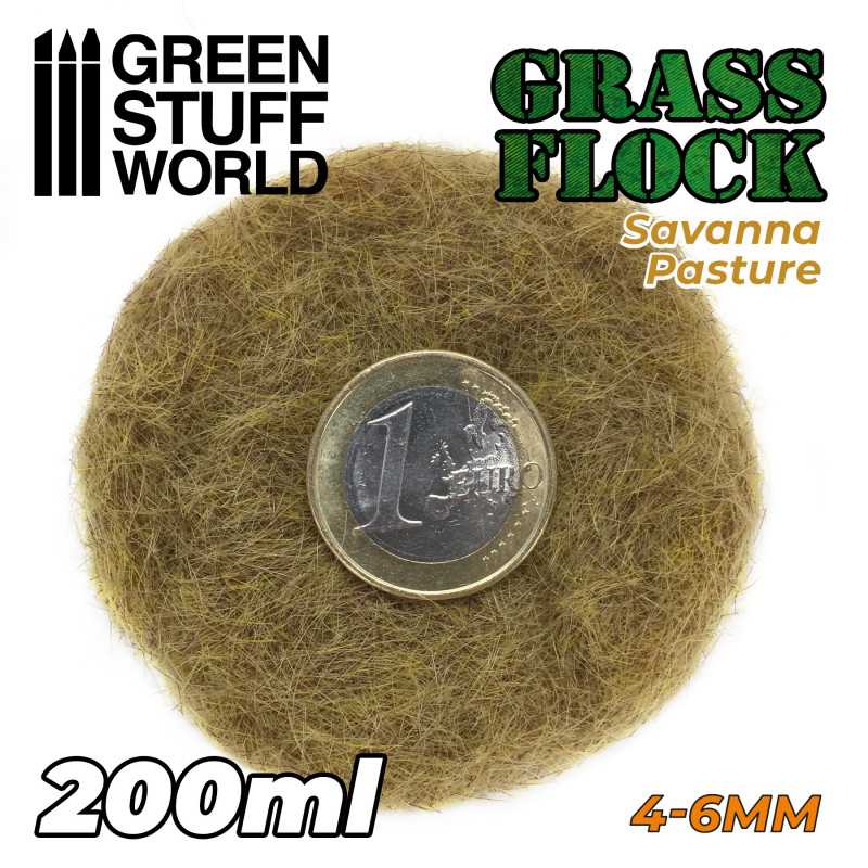 Green Stuff World Electrostatic Grass Flock SAVANNA PASTURE 4-6mm (200ml)