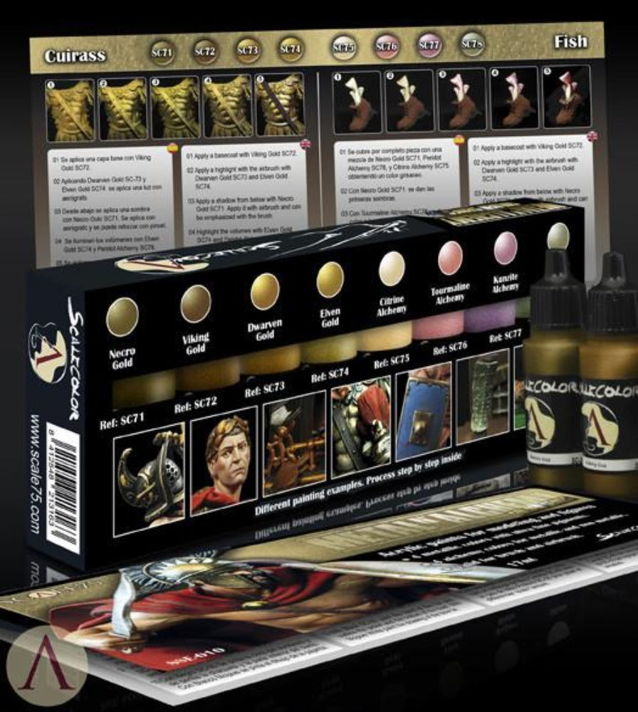 Scale 75 Scalecolor Metal n Alchemy Golden Paint Set (3)