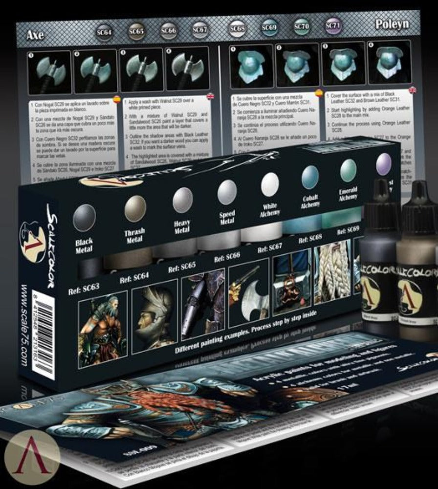 Scale 75 Scalecolor Metal n Alchemy Steel Paint Set (3)