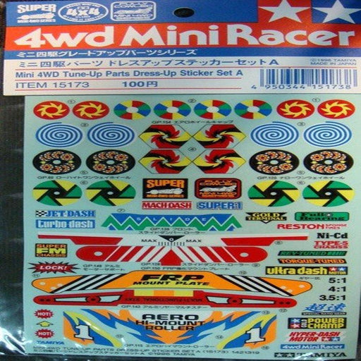 Tamiya 15173 MINI 4WD DRESS UP STICKER (A) - Hobby City NZ (769289650225)