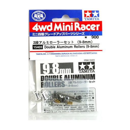 Tamiya 15403 Mini 4WD JR Dbl Alum. Rollers 9-8mm - Hobby City NZ (767707217969)