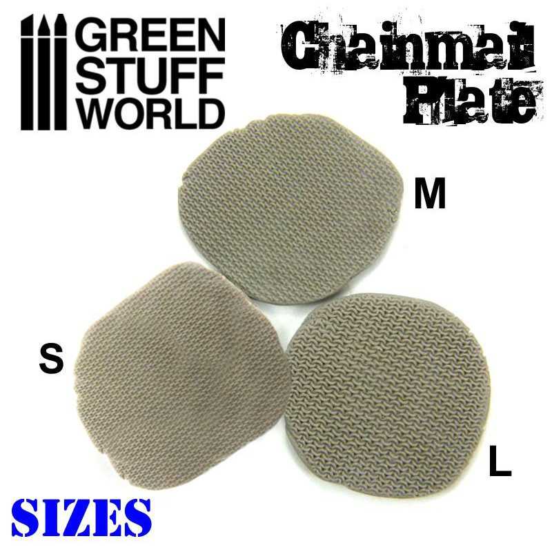 Green Stuff World Rubber Plate Texture CHAINMAIL Texture Plate L Size 2mm