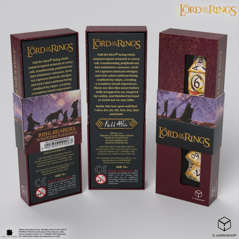 Q Workshop The Lord of the Rings: Ring-bearers Full Art Whitefire Radiance Dice Set