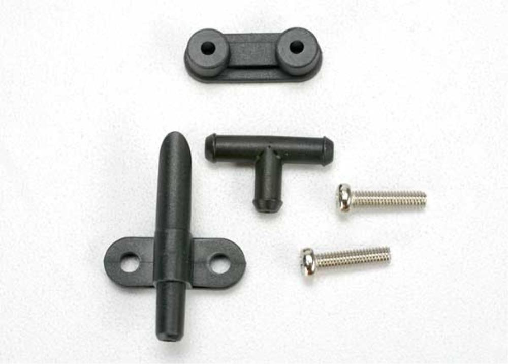 Traxxas 1588 - Water pick-up backing plate tee-fitting and (2) 3x12 RM stainless screws (8827580580077)