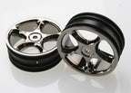 Traxxas Tracer 2.2in Black Chrome Bandit Front RC Wheel (x2) (2)