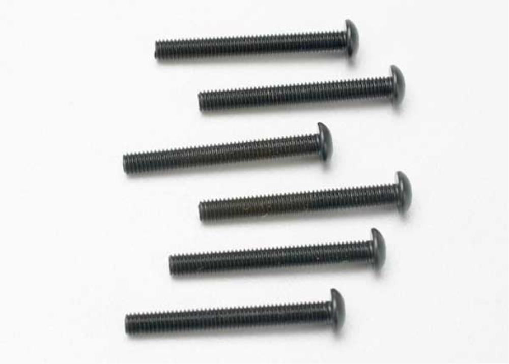 Traxxas 2581 - Screws 3x25mm button-head machine (hex drive) (6) (7622646595821)
